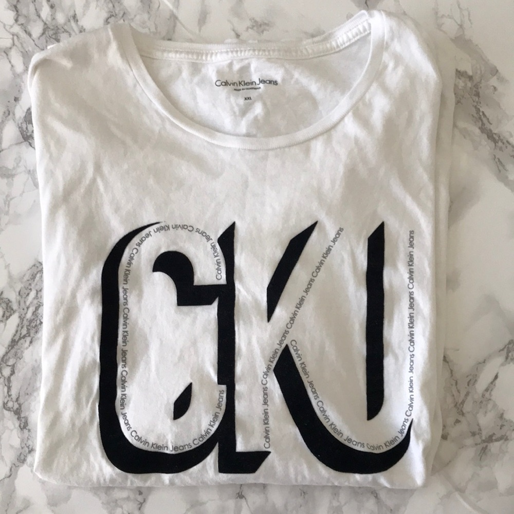 Men’s White Calvin Klein Jeans Graphic Tee
